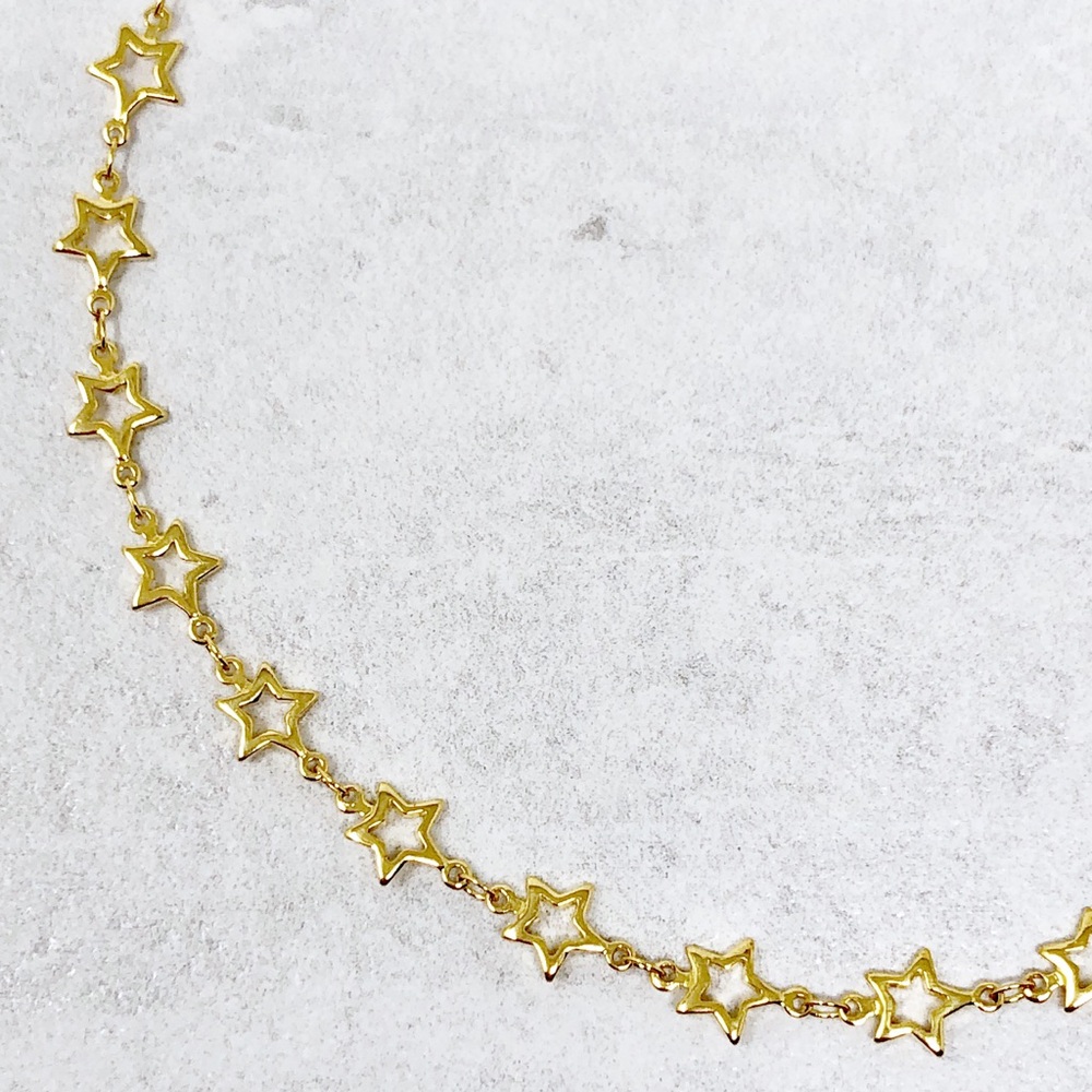 Dainty Gold Star Choker Necklace